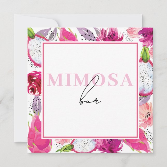 Invitation Panneaux de table d'arrosage pour bébé de Pitaya (Devant)