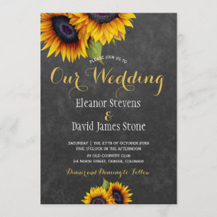 Invitation Panneaux de tournesol chute mariage tendance
