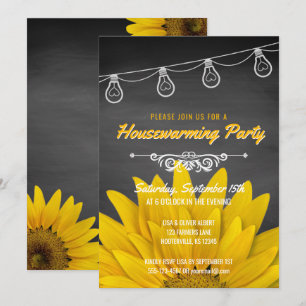Invitation Panneaux de tournesol du parti rustique de réchauf