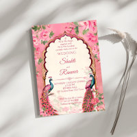 paons rose vintage mariage indien