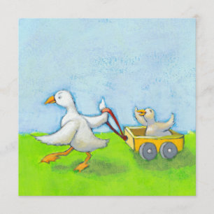 Invitation Papa - bébé de canard de papa de père dans l'art