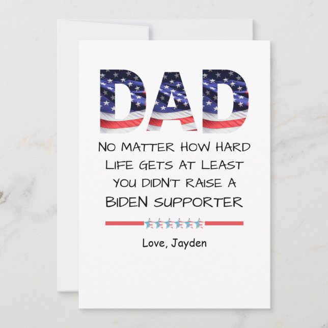 Invitation Papa drôle, vous n'avez pas élevé un libéral (Devant)