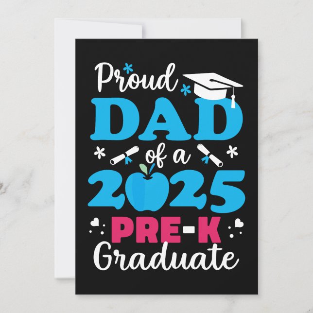Invitation Papa fier de la promotion 2025 de pré-maternelle (Devant)
