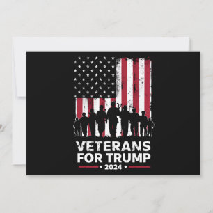 Invitation Papa Grand-père vétérans pour Trump 2024 Drapeau a