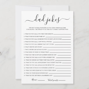 Invitation Papa plaisante Baby shower Jeu