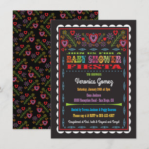 Invitation Papel Picado Baby shower mexicain Fiesta