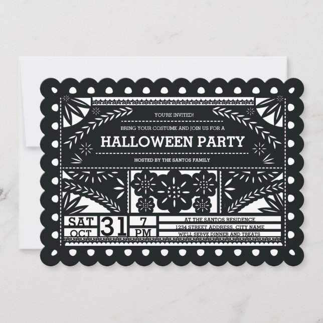 Invitation Papel Picado Halloween Party (Devant)