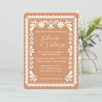 Invitation Papel Picado Mariage Mexicain Barro Hacienda