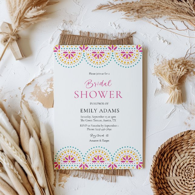 Invitation Papel Picado Mexican Viva la Novia Bridal Shower (Créateur téléchargé)