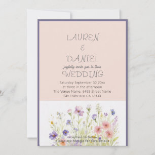 Invitation PAPER Texte minimaliste QR Code Floral Mariage