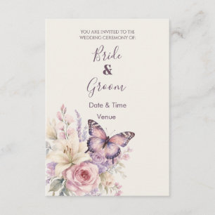 Invitation Papeterie de jardin fantaisiste floral et papillon