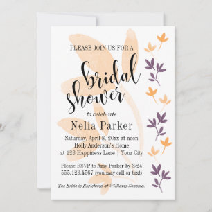 Invitation Papeterie de mariage avec typographie de feuilles 