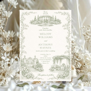 Invitation Papeterie de mariage inspirée de l'Art Nouveau flo