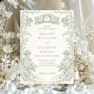 Invitation Papeterie de mariage inspirée de l'Art nouveau flo