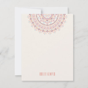 Invitation Papeterie Jardin Mandala - Coral