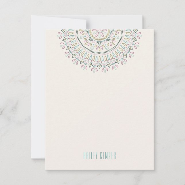 Invitation Papeterie Jardin Mandala - Turquoise (Devant)