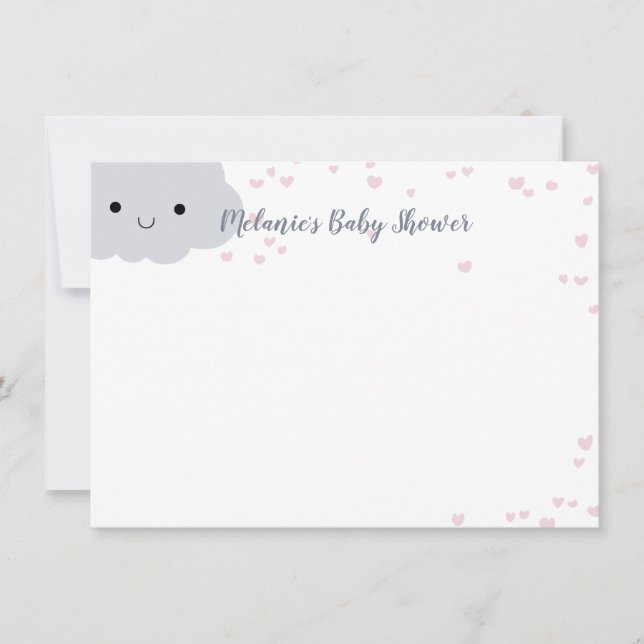 Invitation Papeterie personnalisée pour Baby Shower Cute Clou (Devant)