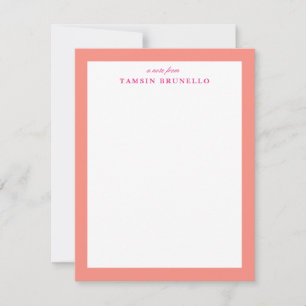 Invitation Papeterie personnelle corail et blanc