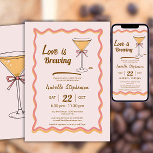 Invitation Papier à lettre Mariage Ondulé Moderne Espresso Ma