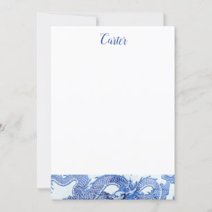 Invitation Papier à lettres bleu et blanc
