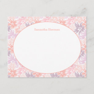 Invitation Papier à lettres en Merci rose et violet à motifs