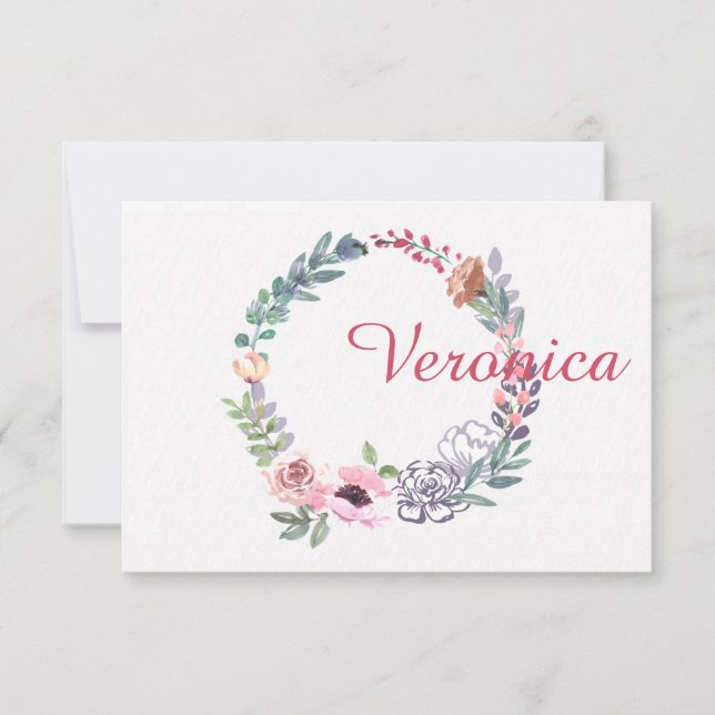 Invitation Papier à lettres personnalisé Watercolor Wreath (Devant)