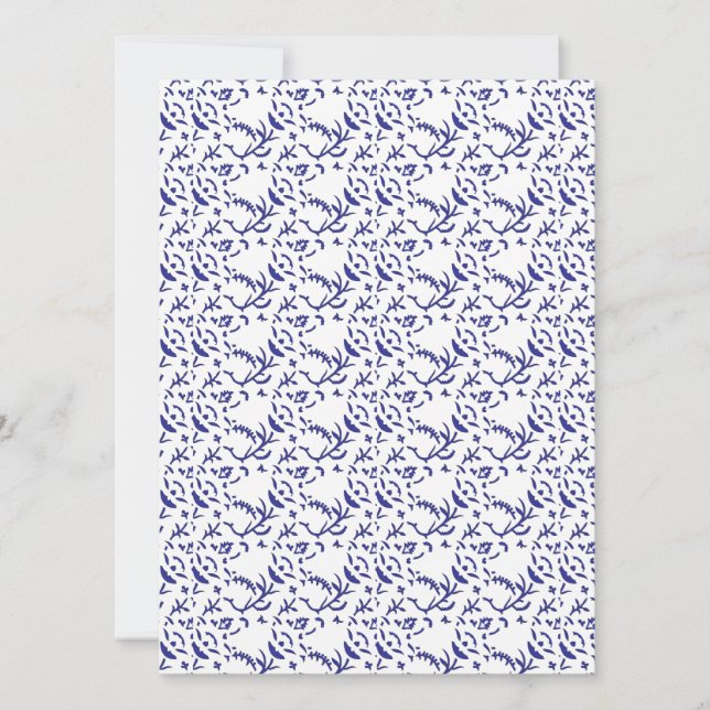 Invitation Papier cadeau bleu et blanc avec un graphique  (Devant)