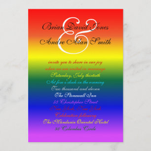 Invitation papier de base du mariage 5x7 de fierté gaie de