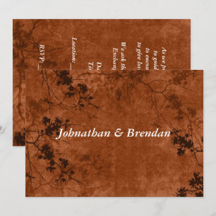 Invitation Papier de grunge floral d'automne