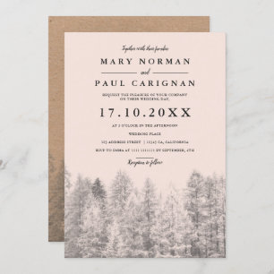 Invitation Papier d'emballage rustique rougissent mariage de
