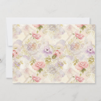 Invitation Papier d'enveloppement floral à aquarelle romantiq