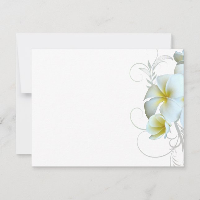 Invitation Papier d'invitation Plumeria blanc clair (Devant)