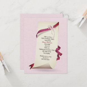 Invitation Papier Enroulé Pour Fête D'anniversaire 69 Ans