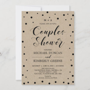 Invitation Papier et confetti Kraft   Couples Wedding shower
