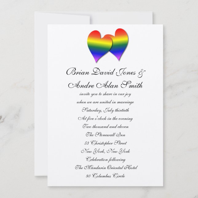Invitation papier gai de l'arc-en-ciel LGBT PrideTextured du (Devant)