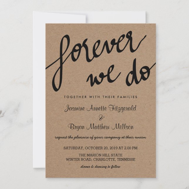 Invitation Papier Kraft Pour Chaque Fois Que Nous Faisons Scr (Devant)