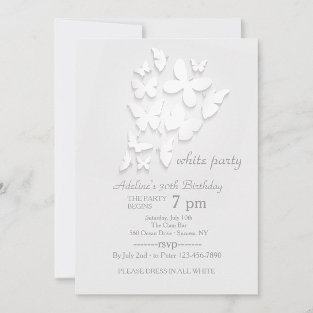 Invitation Papier Papillons (Devant)