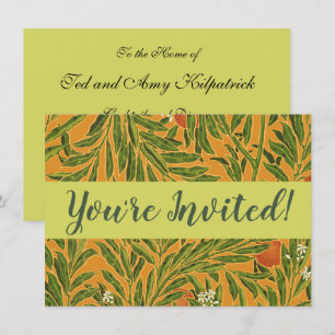 Invitation Papier peint Vintage Orange Tree Motif Art Nouveau