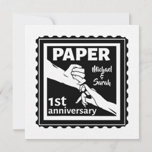 Invitation Papier traditionnel 1er anniversaire mariage