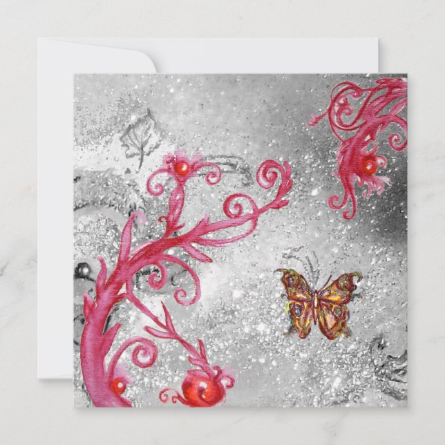 Invitation PAPILLON À PAILLETTES 2 ,Fête de mariage élégante (Devant)