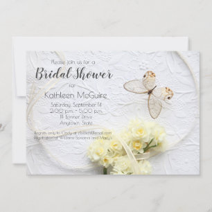 Invitation Papillon aux fleurs de printemps