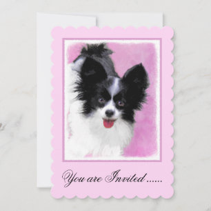 Invitation Papillon (blanc et noir) Peinture - Chien Art