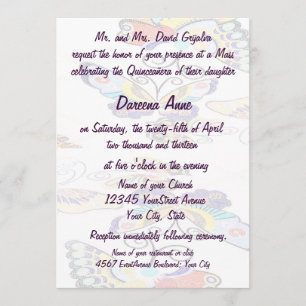 Invitation Papillon coloré de Quinceanera