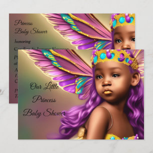 Invitation papillon de Baby shower de Princesse ethnique viol