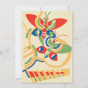 Invitation papillon de jardin Art Déco vintage