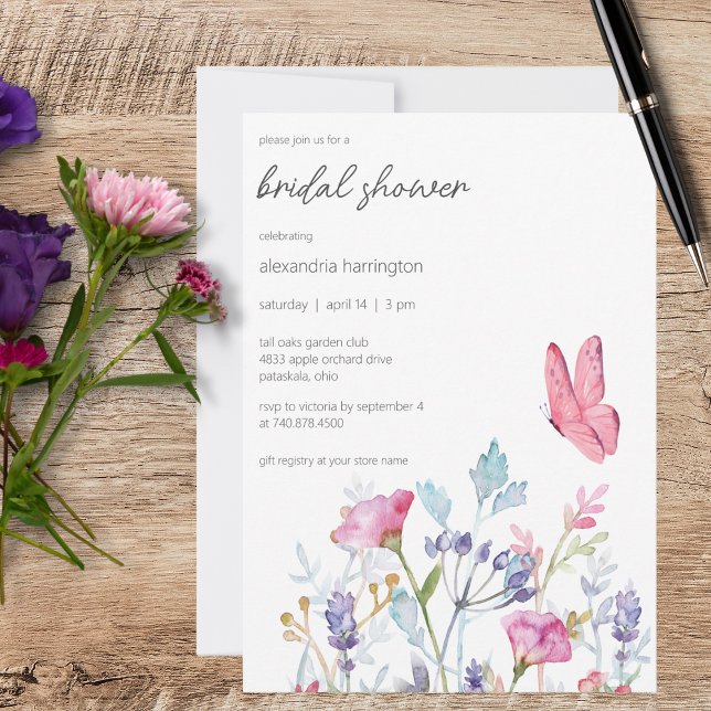 Invitation Papillon de printemps et Fête des mariées Fleur sa (Créateur téléchargé)