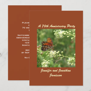 Invitation Papillon d'invitation du 70e anniversaire de la fê