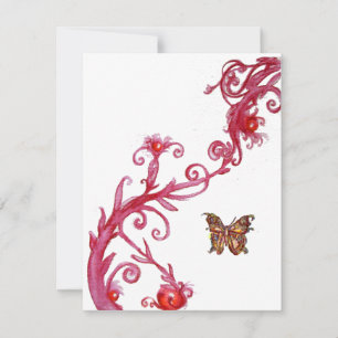 Invitation PAPILLON D'OR , rouge blanc brillant