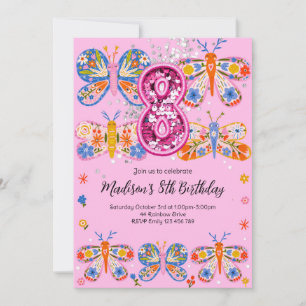 Invitation Papillon du 8e anniversaire
