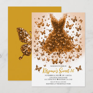 Invitation Papillon en cristal de topaze Robe Pierre de naiss